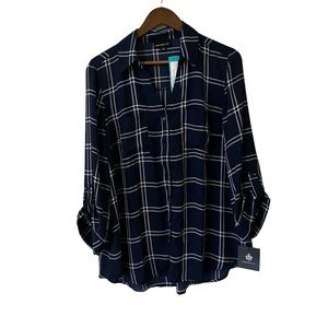 Women’s Fortune & Ivy Christelle Button Down Blouse - Navy